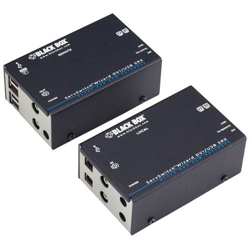 Black Box Wizard SRX KVM Extender - Dual-Monitor DVI-D, USB 2.0, Audio, Single-Access,CATx