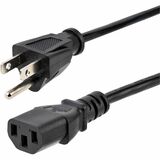 StarTech.com 15ft (4.5m) Computer Power Cord NEMA 5-15P to C13, 10A 125V, 18AWG Black Replacement AC PC Power Cord, TV/Monitor Power Cable