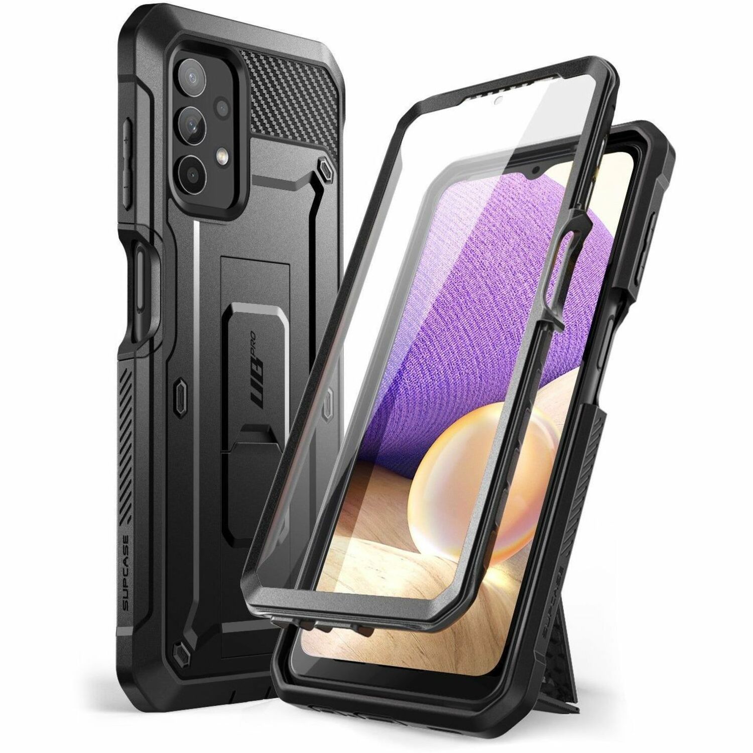 SUPCASE Unicorn Beetle Pro Rugged Carrying Case (Holster) Samsung Galaxy A32, Galaxy A32 5G Smartphone - Black