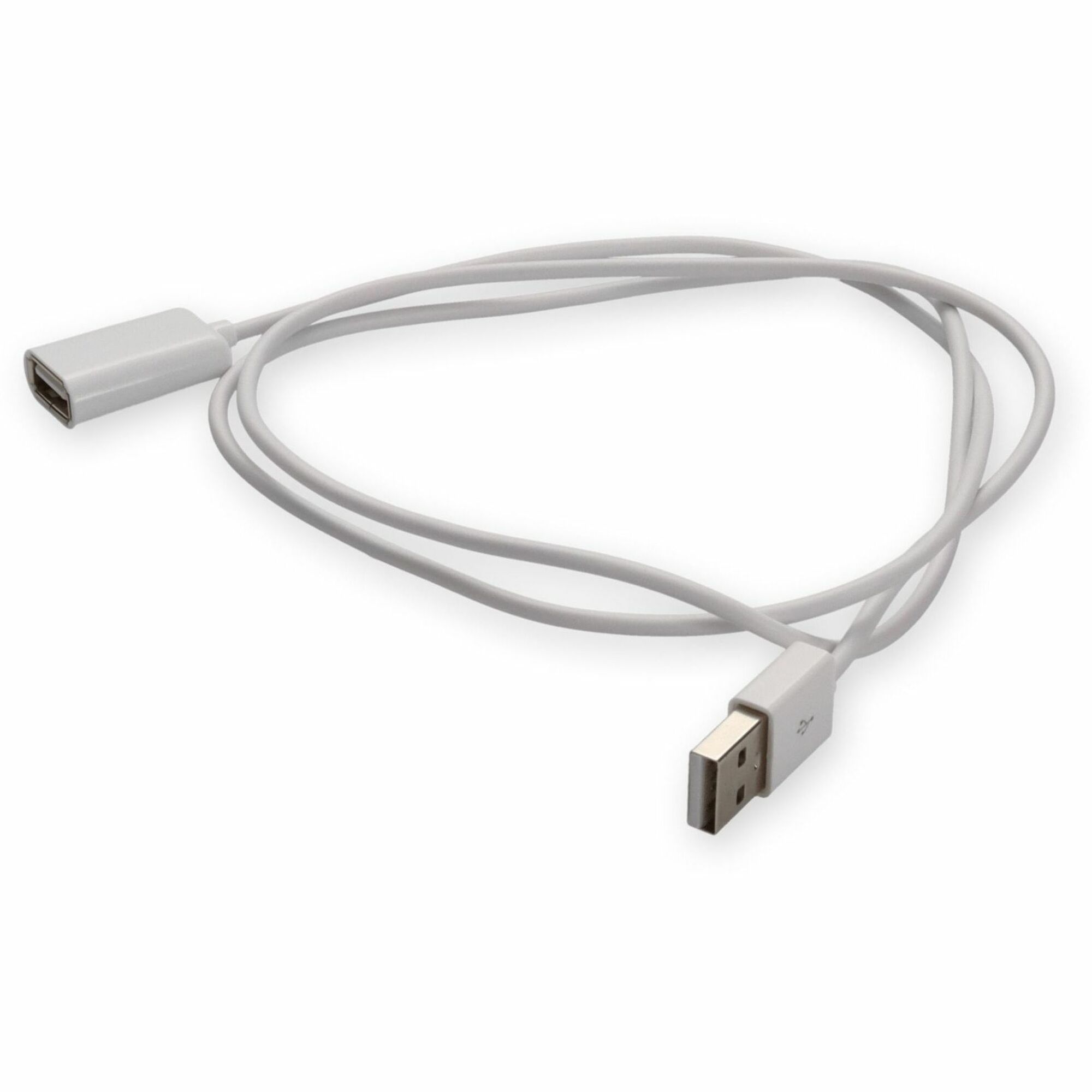 AddOn 1m USB A 2.0 Male to USB B 2.0 Female White Cable