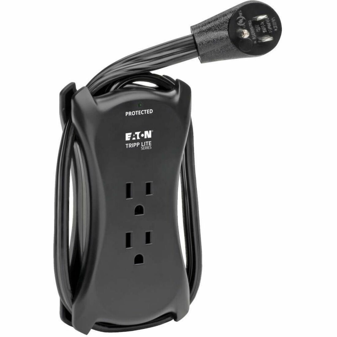 Tripp Lite by Eaton Protect It! 3-Outlet Travel-Size Surge Protector - 5-15R Outlets 2 USB Ports 5-15P Input 1050 Joules Black