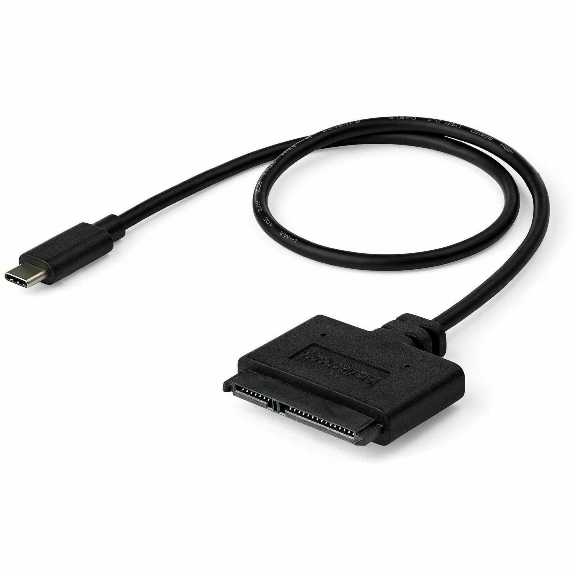 StarTech SATA to USB-C Cable, USB 10Gbps to 2.5in SATA I II III Hard Drive Adapter, External Converter for SSD or HDD Data Transfer