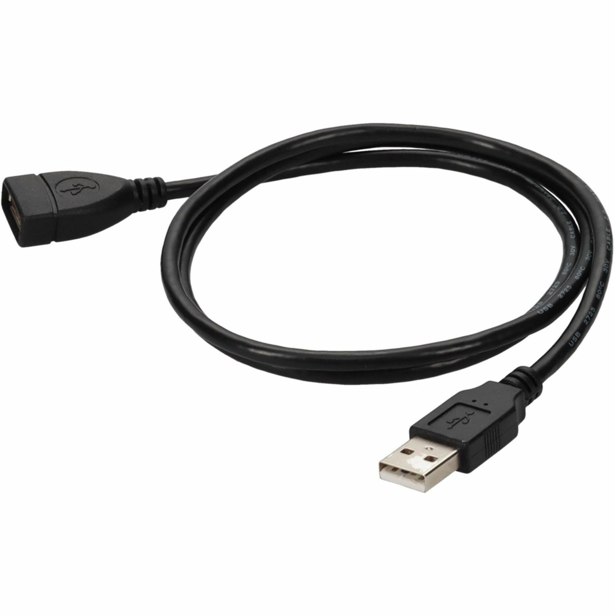 AddOn 3ft USB A 2.0 Male to Female Black Cable