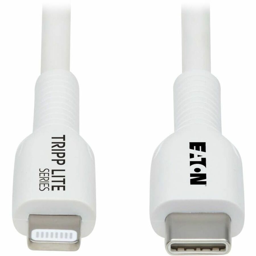 Eaton Tripp Lite Series Safe-IT USB-C to Lightning Sync/Charge Antibacterial Cable (M/M), MFi Certified, White, 1 m (3.3 ft.)