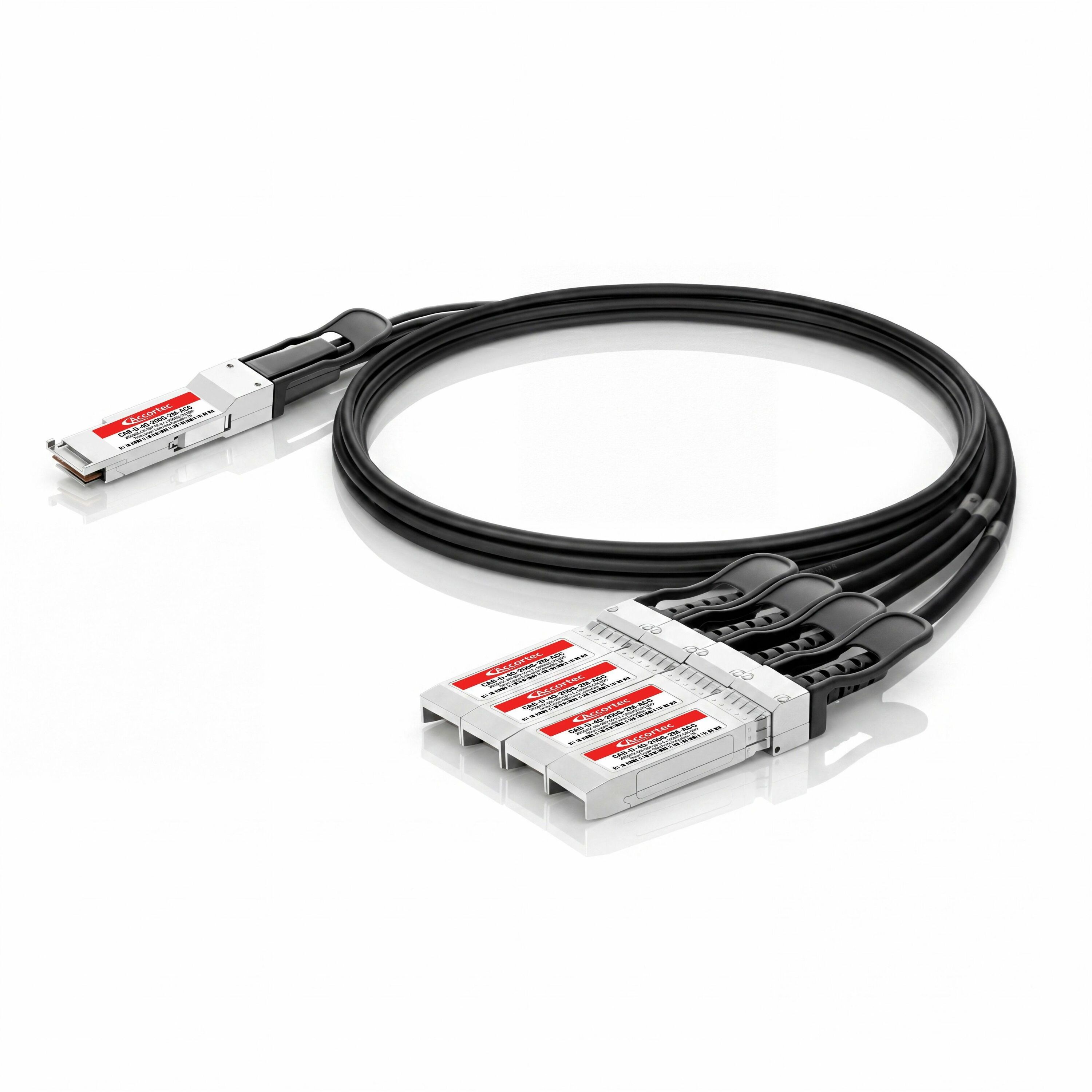 Accortec 200GBASE-CR8 QSFP-DD to 4 x 50GBASE-CR4 QSFP Twinax Copper Cable Arista Compatible- 2M