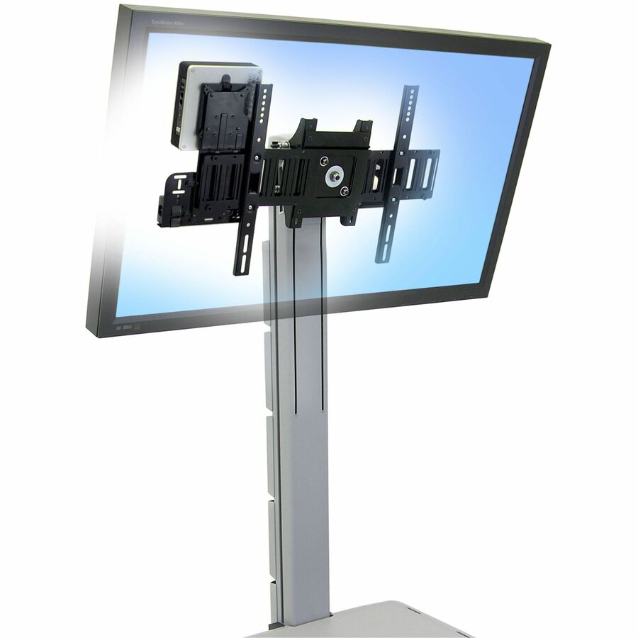Ergotron CPU Mount for Cart, Mini PC, Thin Client, Display, CPU, Display Cart - Black