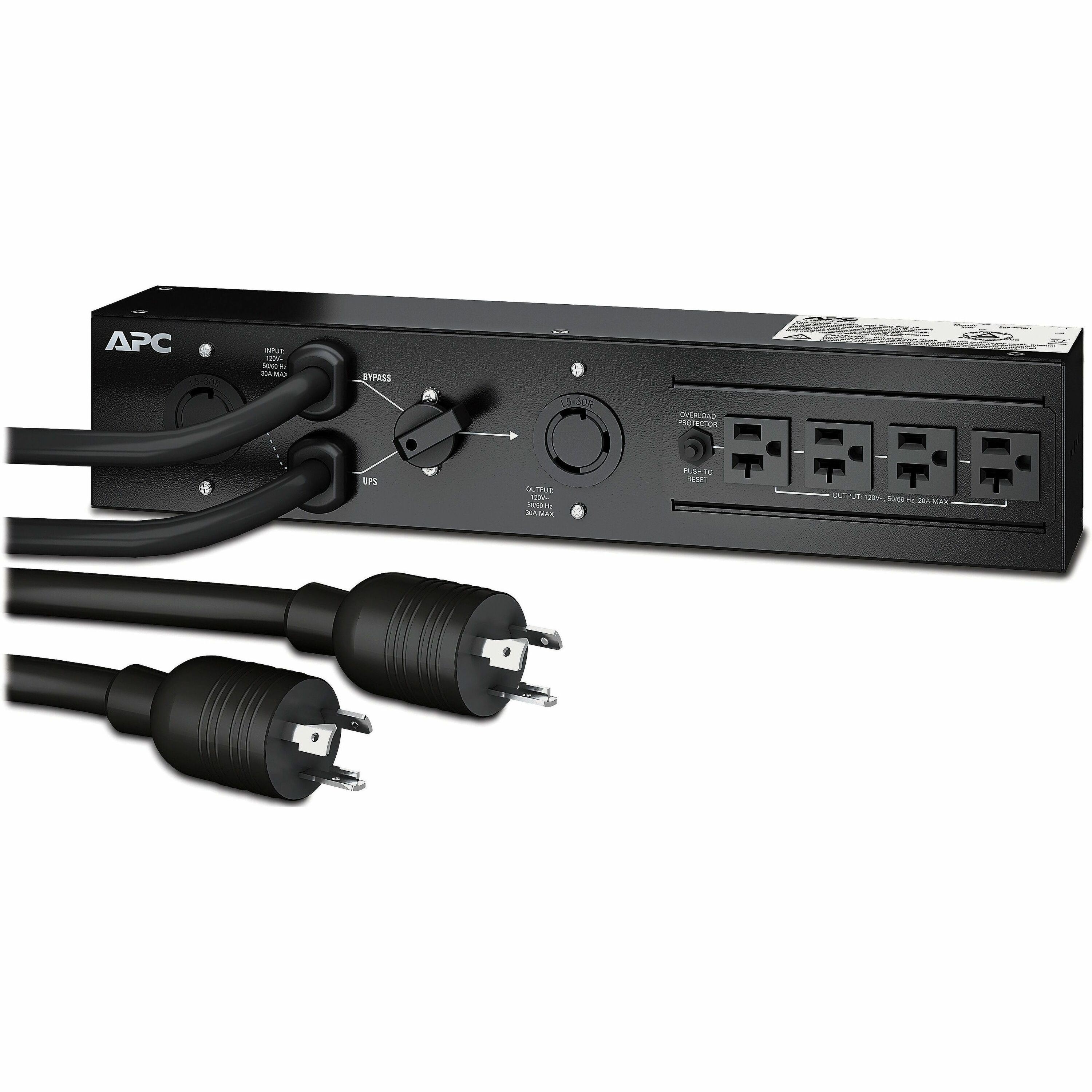 APC Service Bypass PDU, 120V 30AMP W/ (4) NEMA 5-20R AND (1) L5-30R