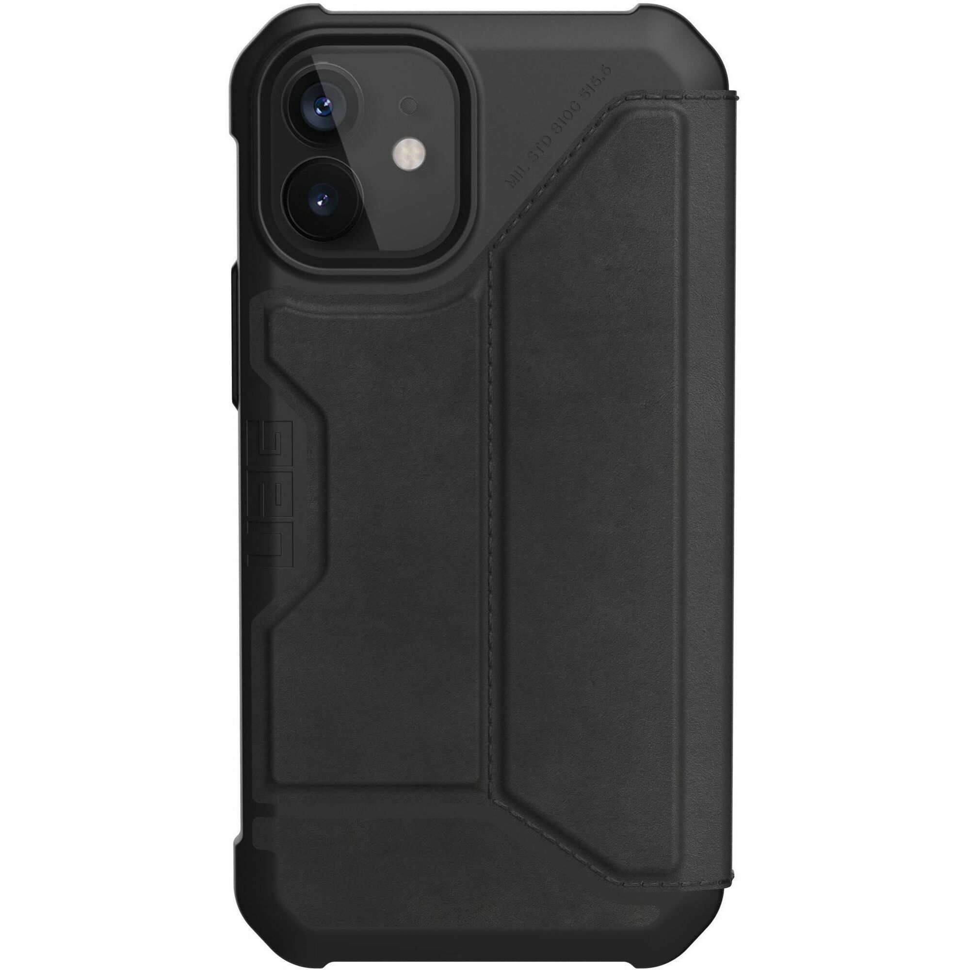 Urban Armor Gear Metropolis Carrying Case (Folio) Apple iPhone 12 mini Smartphone - LTHR ARMR Black