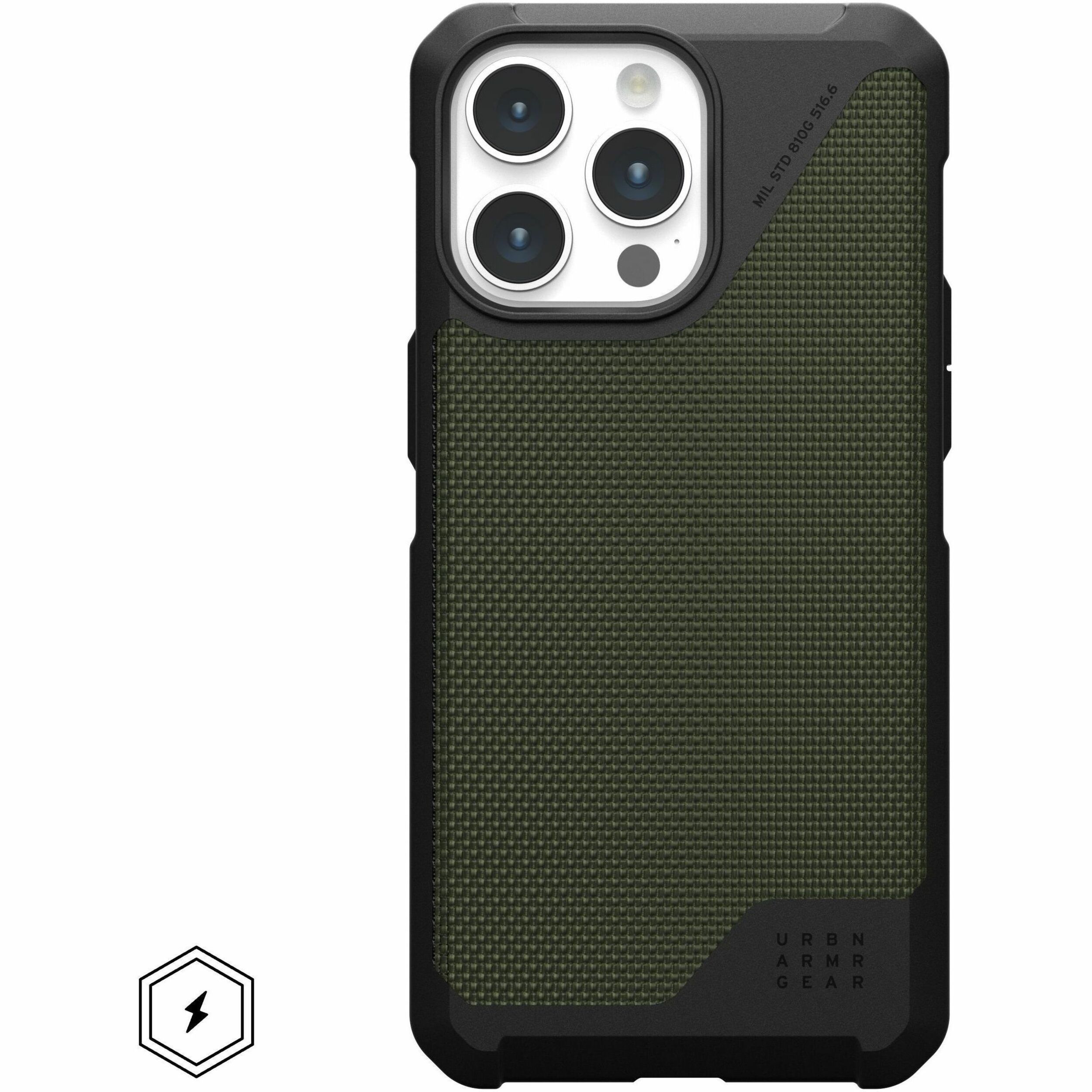 Urban Armor Gear Metropolis LT iPhone 15 Pro Max Case - Kevlar Olive