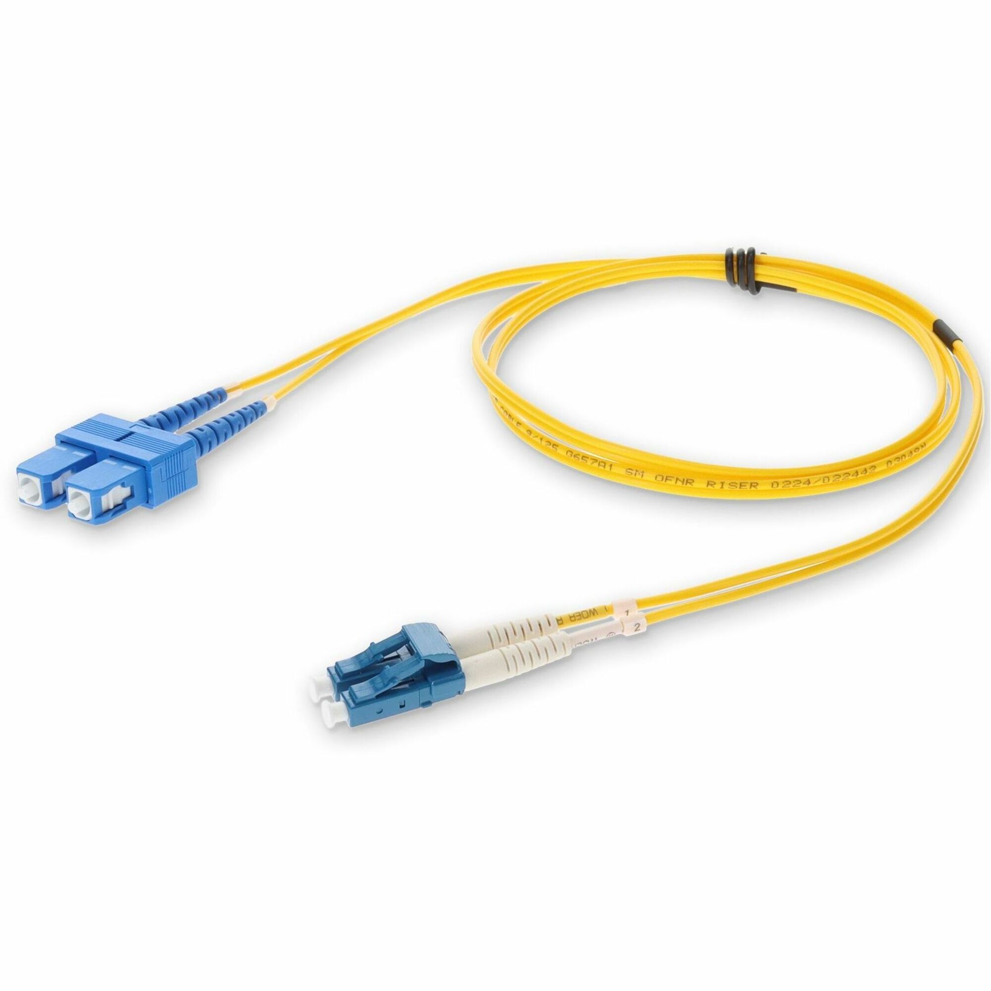 AddOn 8m LC to SC Yellow OS2 Duplex OFNR (Riser-Rated) Fiber Patch Cable
