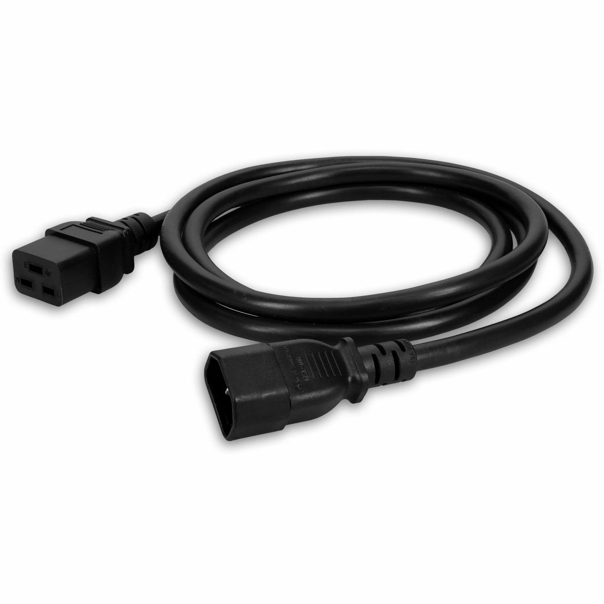 AddOn 2ft C14 Male to C19 Female 14AWG 100-250V at 15A Black Power Cable