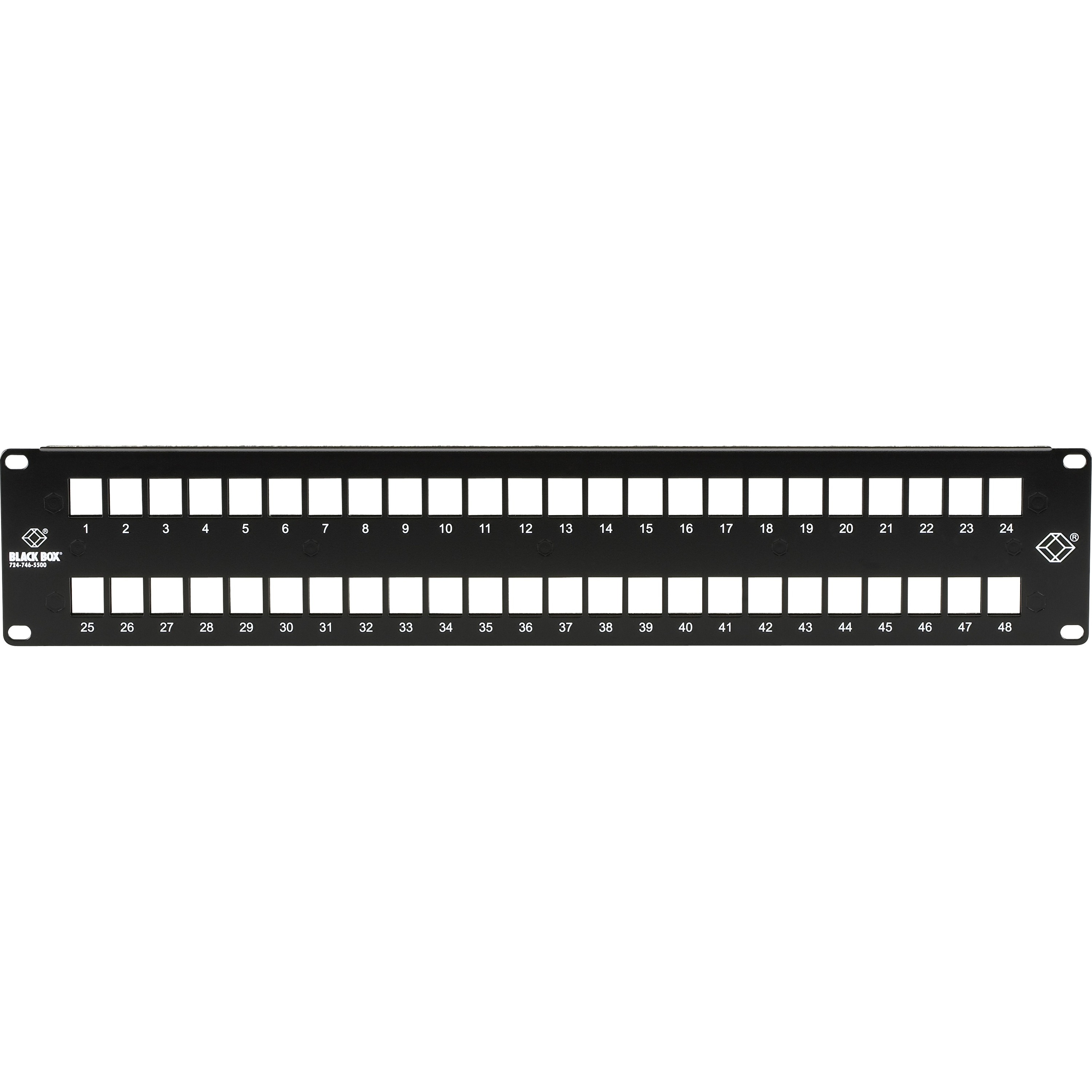 Black Box Multimedia Patch Panel - 2U, 48-Port