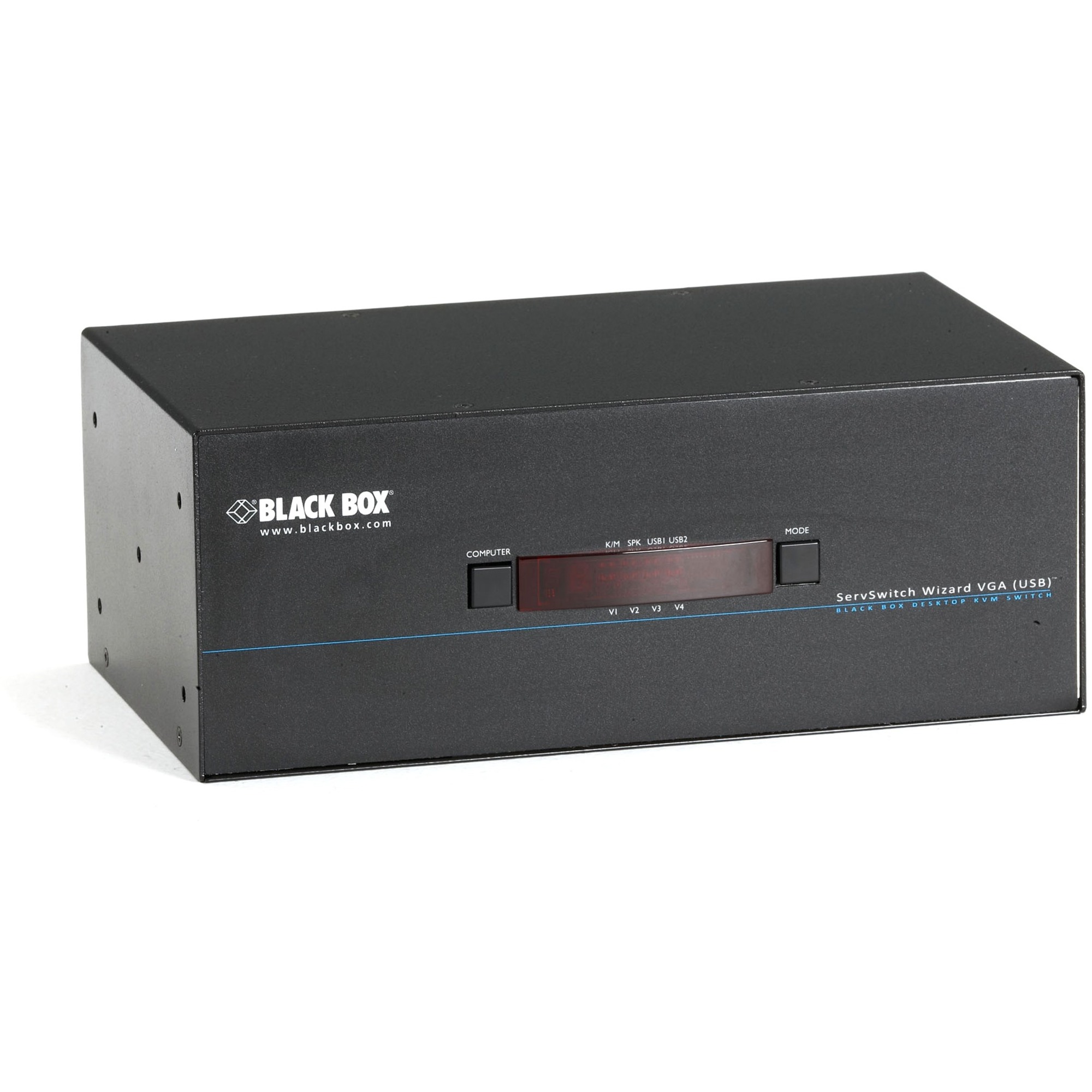 Black Box KVM Switch - Tri-Head, VGA, USB True Emulation, Audio, 4-Port