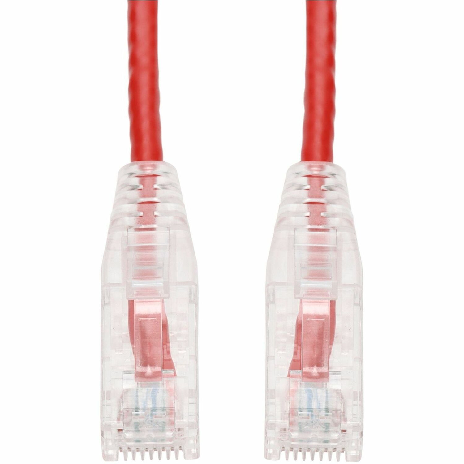 AddOn 8ft Red CAT 6A Slim PVC Ethernet Cable Snagless Clear-Claw RJ-45 M/M