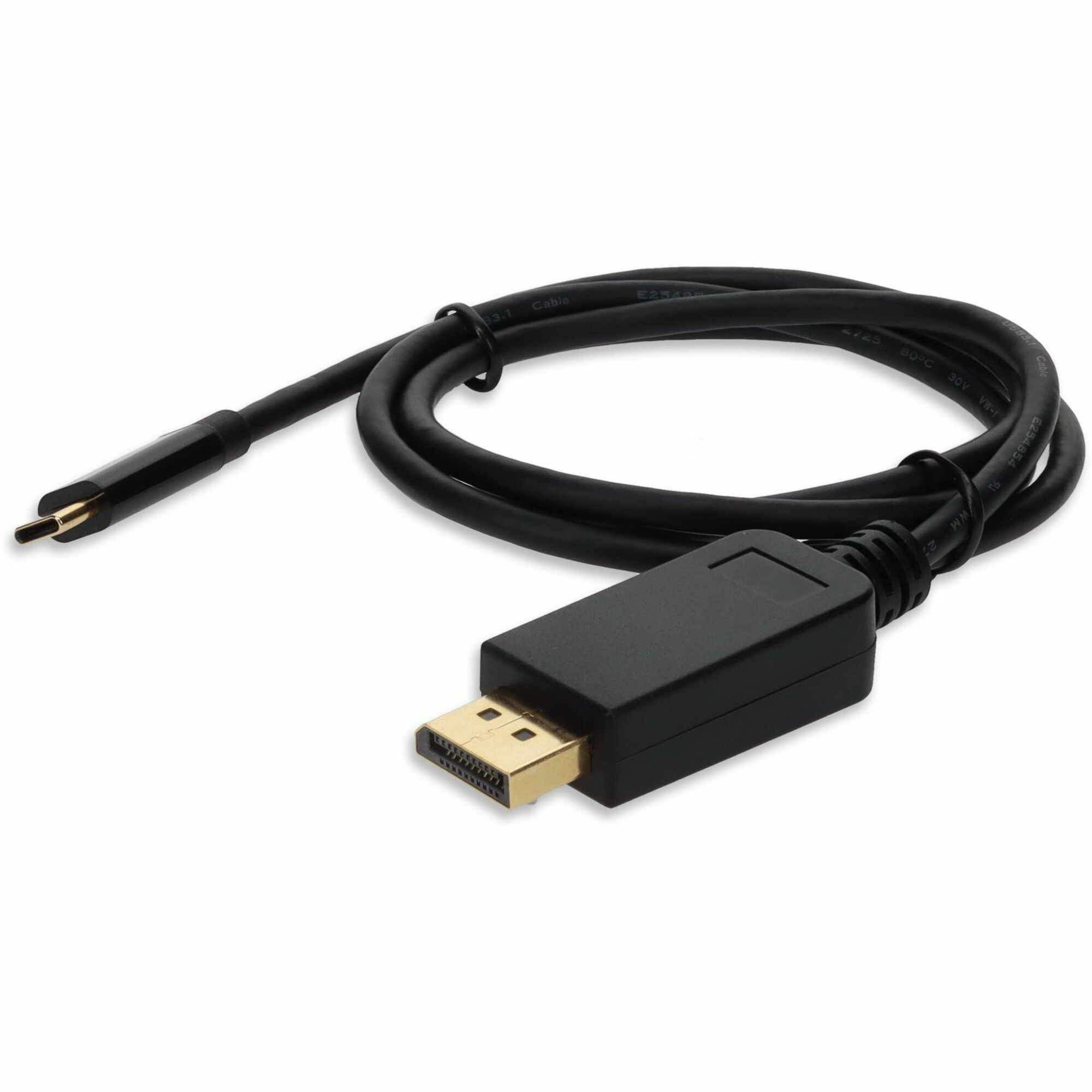 AddOn 3ft USB C 3.1 Male to DisplayPort Male Black Cable