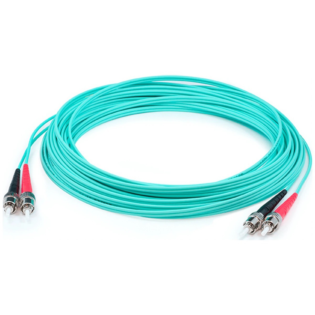 AddOn 37m ST to ST Aqua OM4 Duplex OFNR (Riser-Rated) Fiber Patch Cable