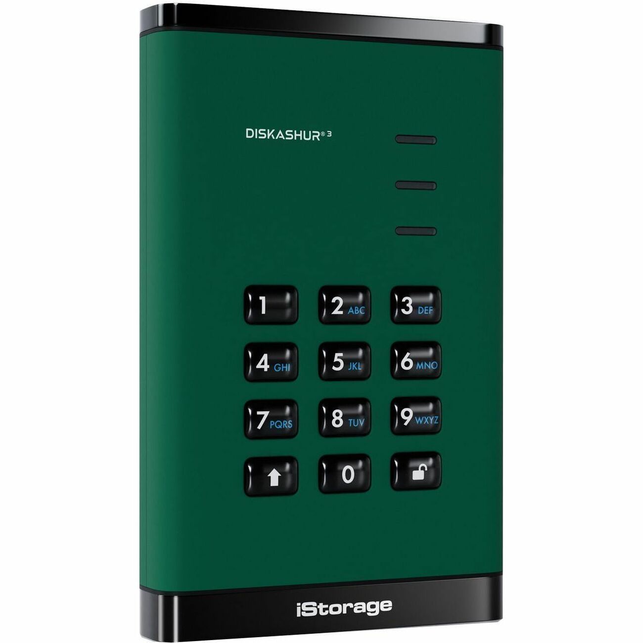 iStorage diskAshur3 4 TB Portable Solid State Drive | Green | Incorporated Common Criteria EAL 5+ | PIN protected | AES 256-bit Full Disk Hardware Encryption | Dust/Water Resistant | TAA Compliant