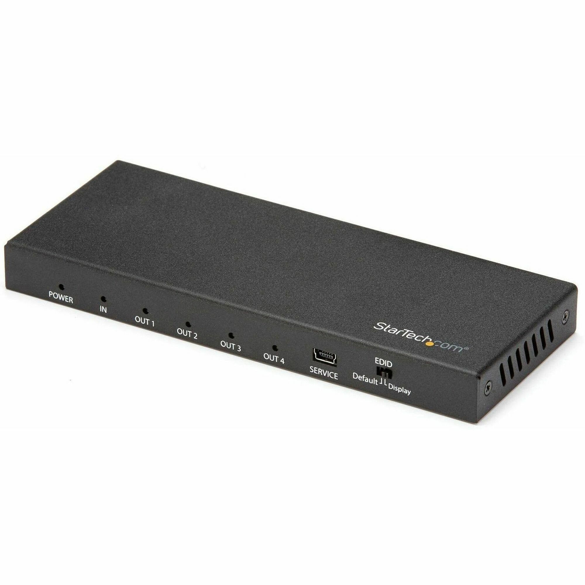 StarTech.com 4 Port HDMI Splitter - 4K 60Hz - 1x4 Way HDMI 2.0 Splitter - HDR - ST124HD202