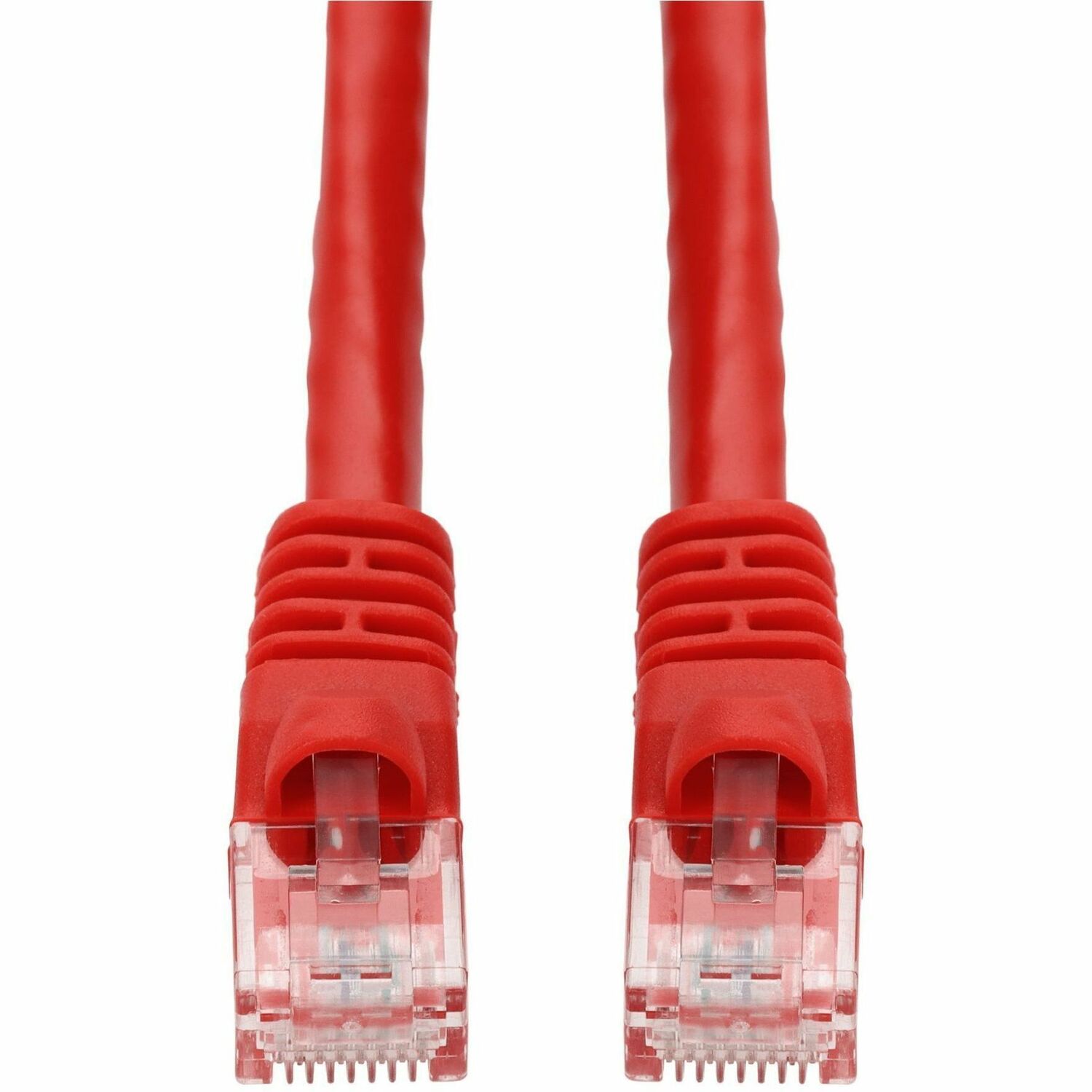 AddOn 3ft Red CAT 6 Slim PVC Ethernet Cable Snagless Clear-Claw RJ-45 M/M with Length Labels