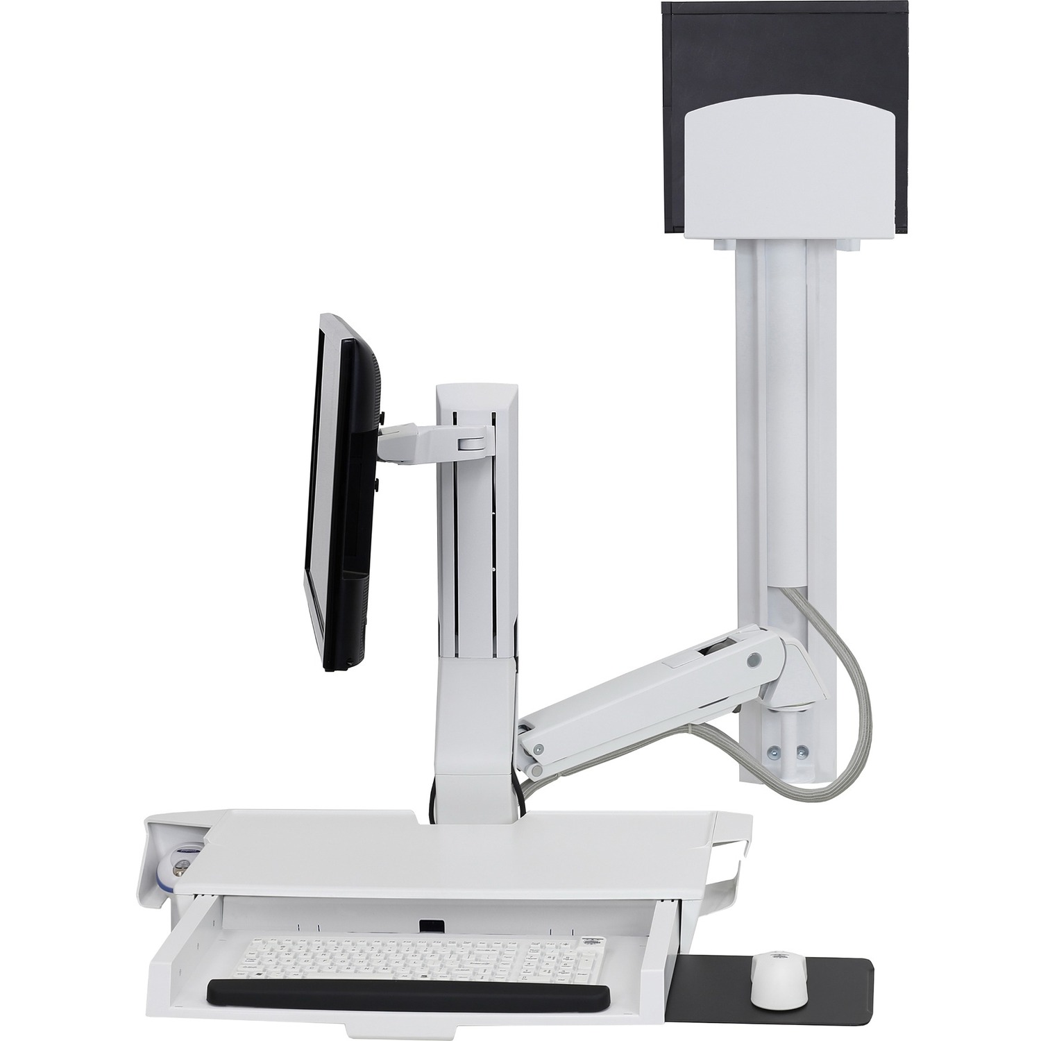 Ergotron StyleView Wall Mount for Monitor, Keyboard, Bar Code Scanner, CPU, Mouse - White