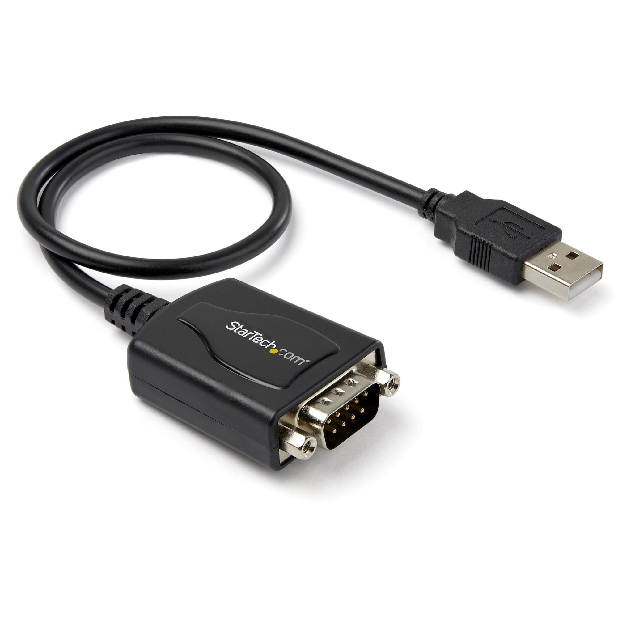 StarTech 1ft (30cm) 1-Port Professional USB to Serial Adapter Cable with COM Retention, USB to RS232 Adapter - TAA