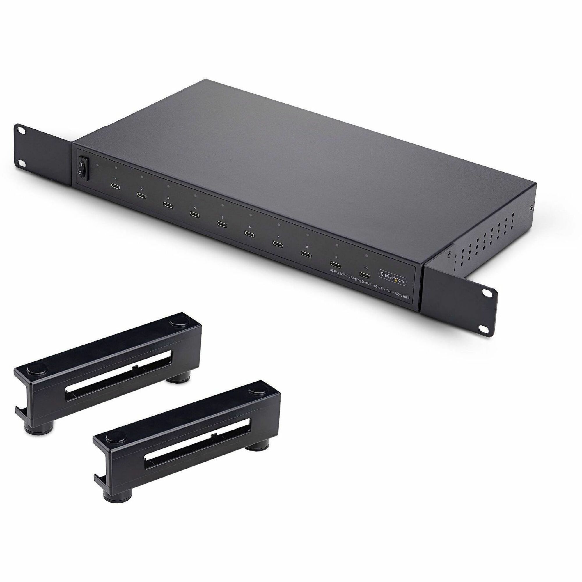 StarTech 10-Port USB-C Charging Hub, 60W Per Port, 350W Total Power, Multiport Charger Block / Station, TAA Compliant