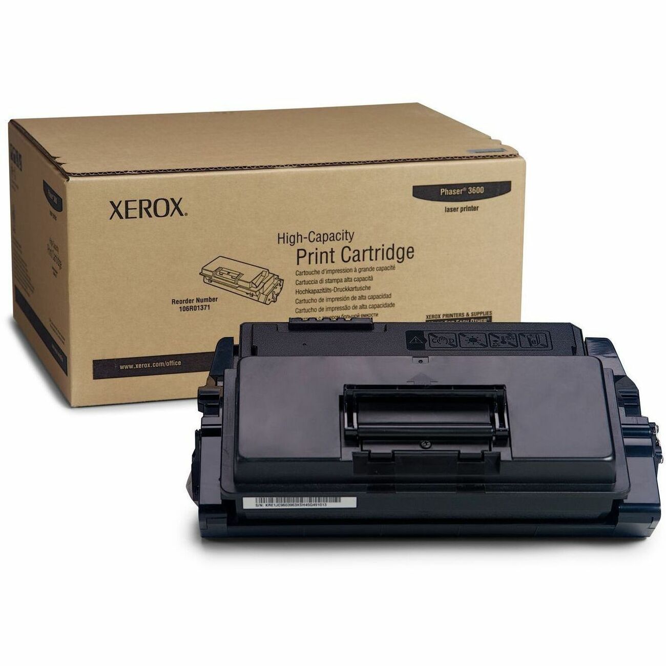 Xerox Genuine Phaser™ 3600 Black High capacity Toner Cartridge (14000 Pages) - 106R01371