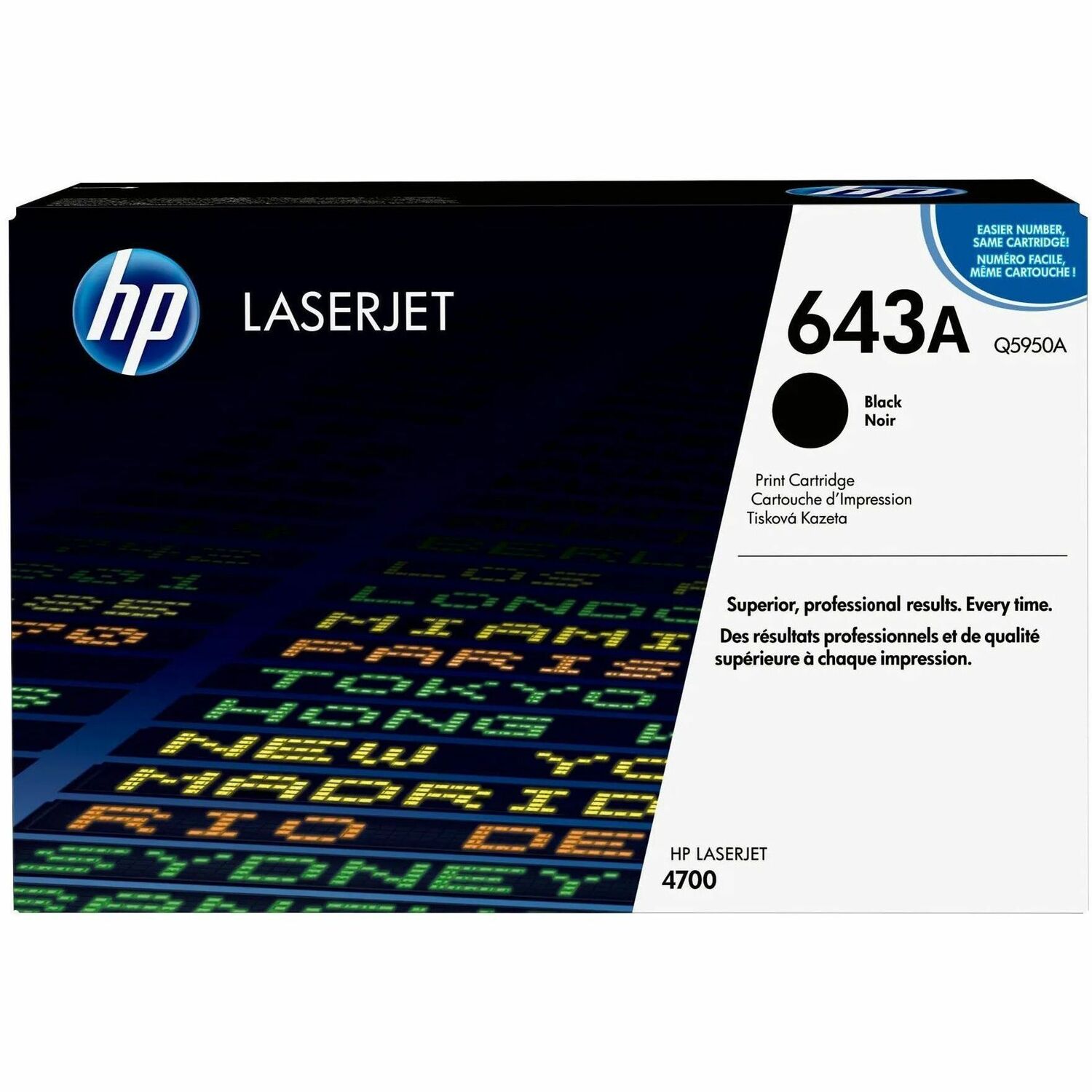 HP 643A (Q5950A) Original Laser Toner Cartridge - Single Pack - Black - 1 Each