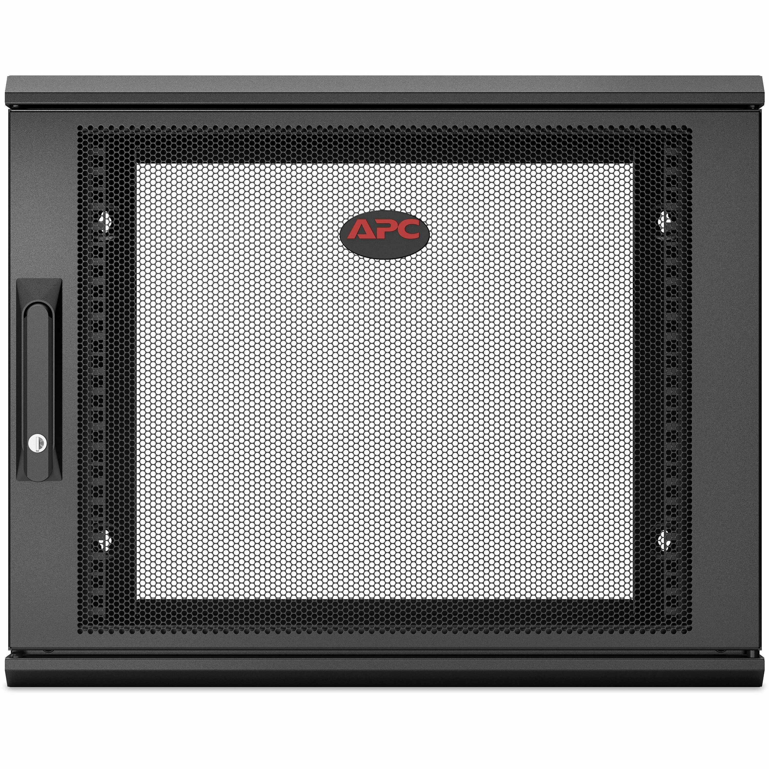 APC NetShelter 9U Wallmount Rack Enclosure Cabinet Single Hinged Server Depth