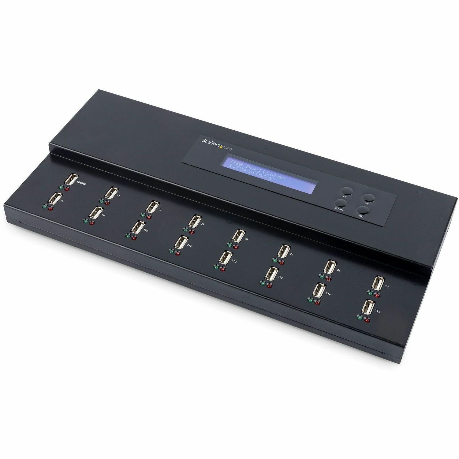 StarTech Standalone 1 to 15 USB Thumb Drive Duplicator/Eraser, USB Flash Drive Copier/Cloner, Sector-by-Sector Copy, Sanitizer, TAA
