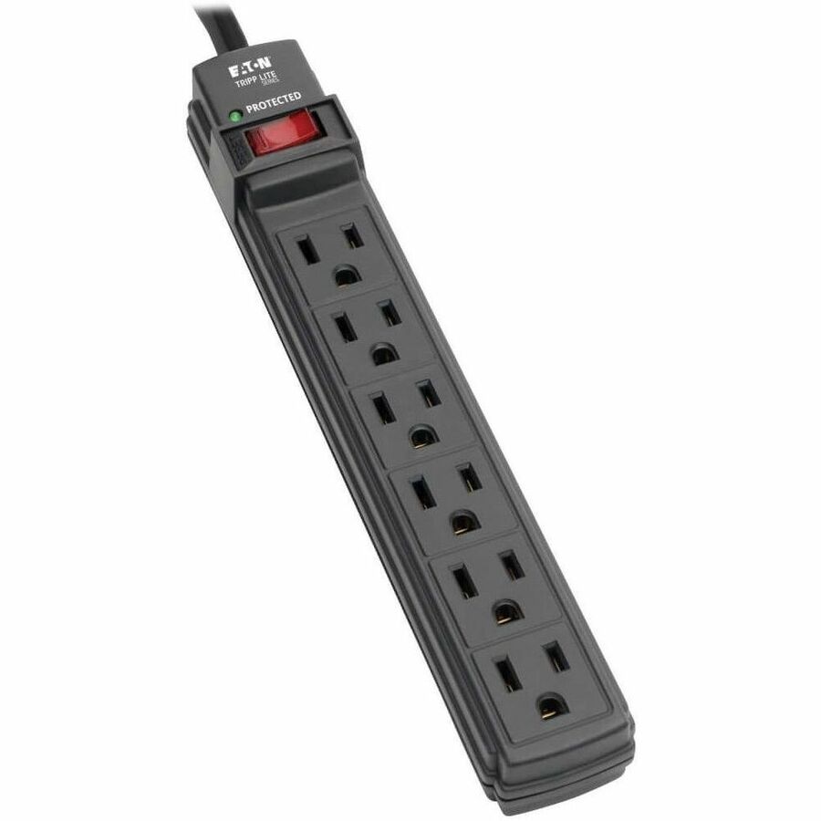 Tripp Lite by Eaton Protect It! 6-Outlet Surge Protector 6 ft. Cord 360 Joules Diagnostic LED Black Housing