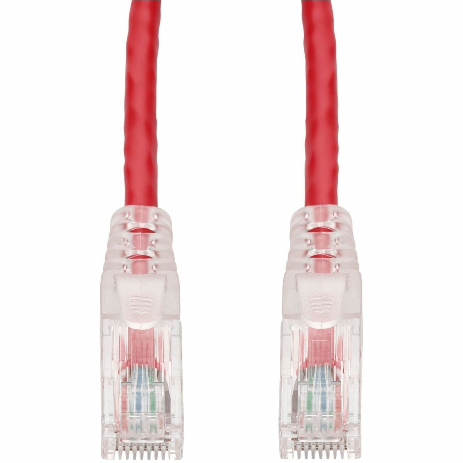 AddOn 6in Red CAT 6 PVC Ethernet Cable Snagless Easy Clear Boot TAA RJ-45 M/M