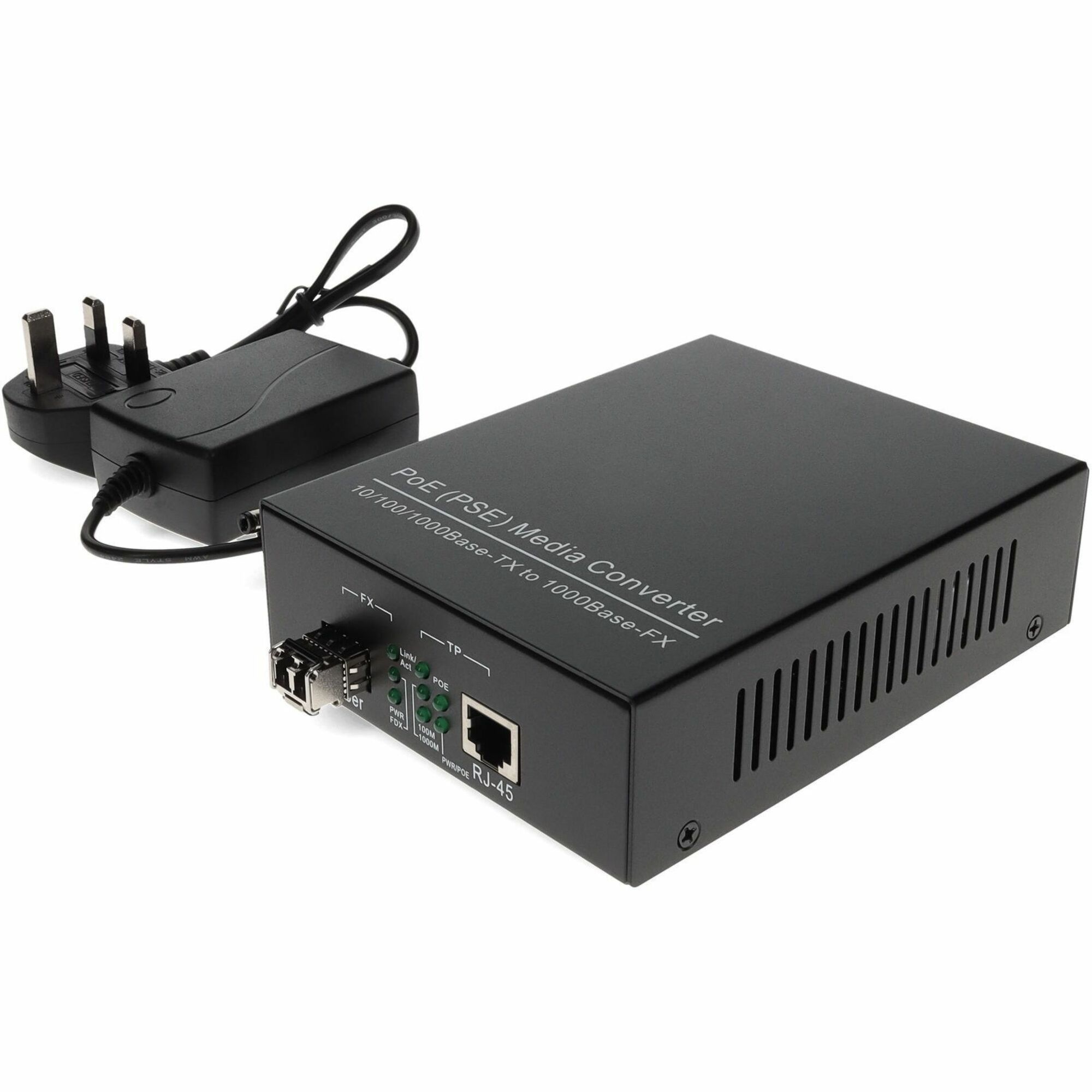 AddOn 10/100/1000Base-TX(RJ-45) to 1000Base-SX(LC) MMF 850nm 550m POE Mini Media Converter