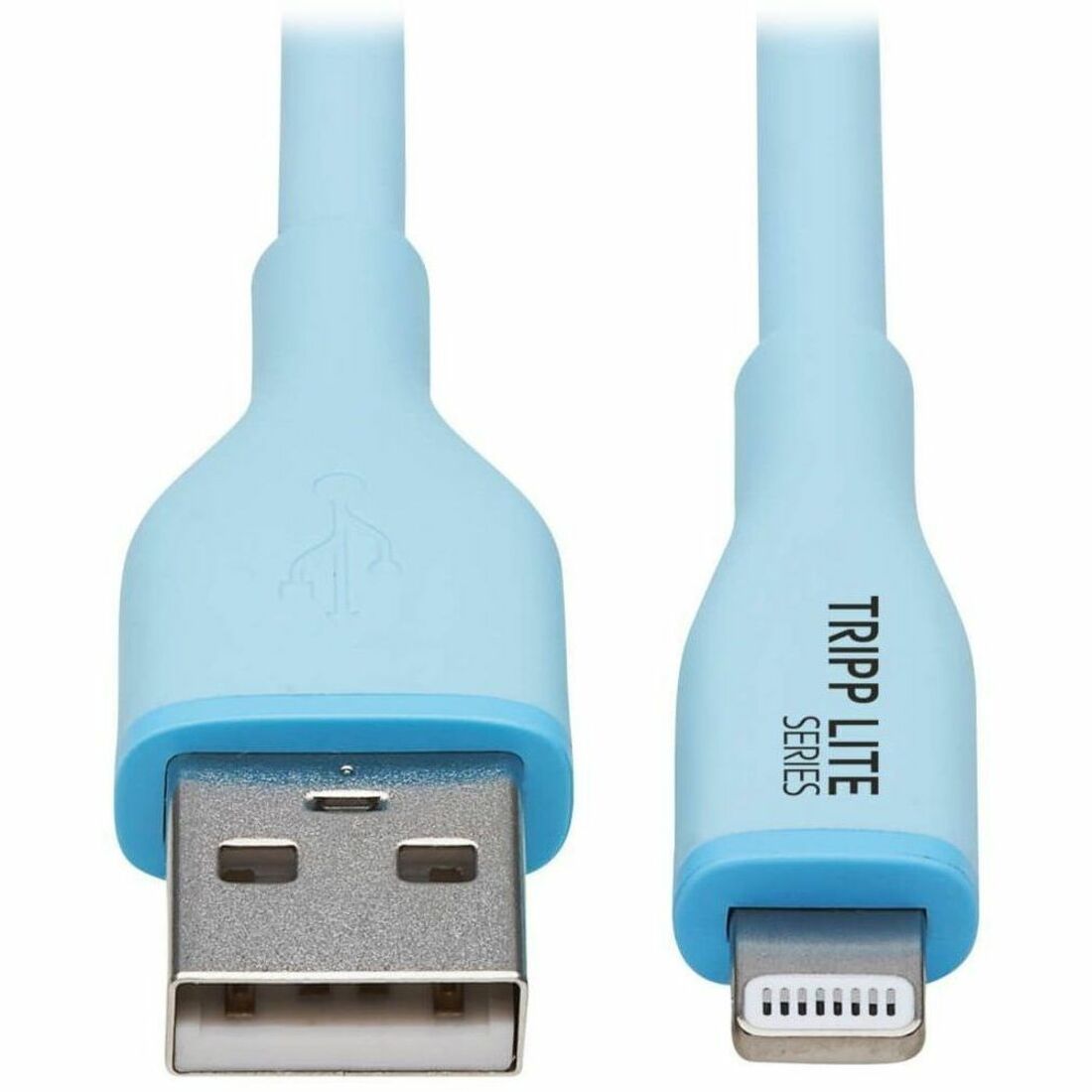 Eaton Tripp Lite Series Safe-IT USB-A to Lightning Sync/Charge Antibacterial Cable (M/M), Ultra Flexible, MFi Certified, Light Blue, 3 ft. (0.91 m)