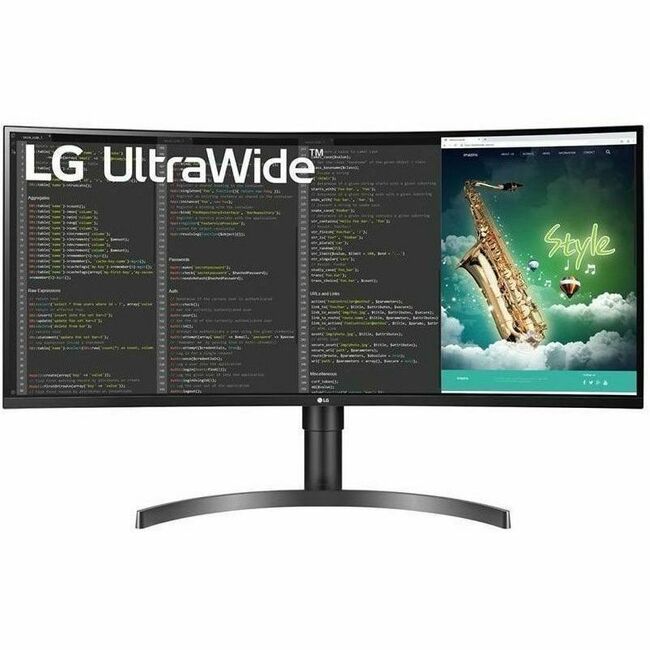LG 35BN75C-B 35" Class UWQHD Curved Screen LCD Monitor - 21:9 - Textured Black