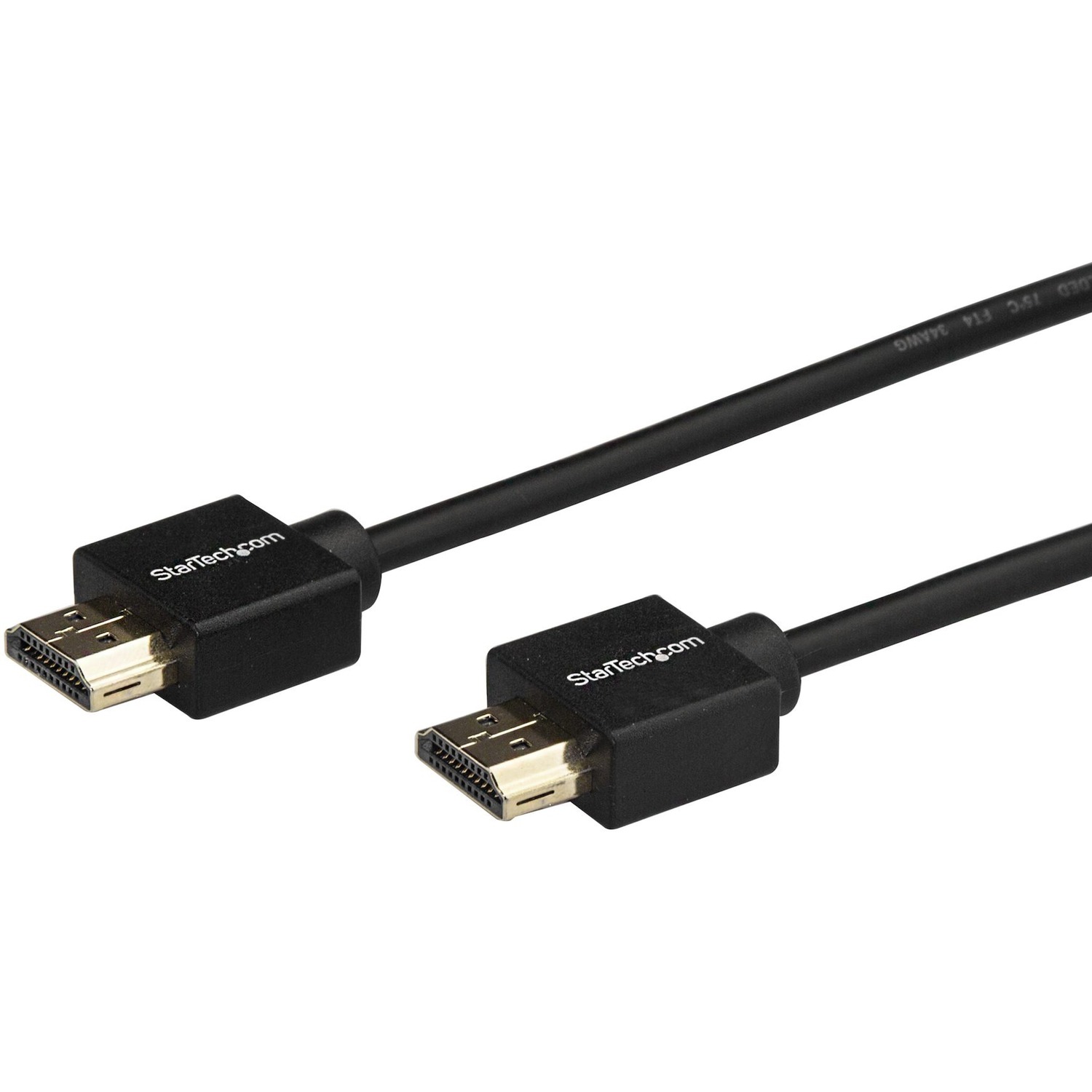 StarTech 6.6ft (2m) Slim HDMI 2.0 Cable, 4K 60Hz High Speed HDMI Cable w/ Ethernet, HDR10, HDMI Cord, M/M Gripping Connectors