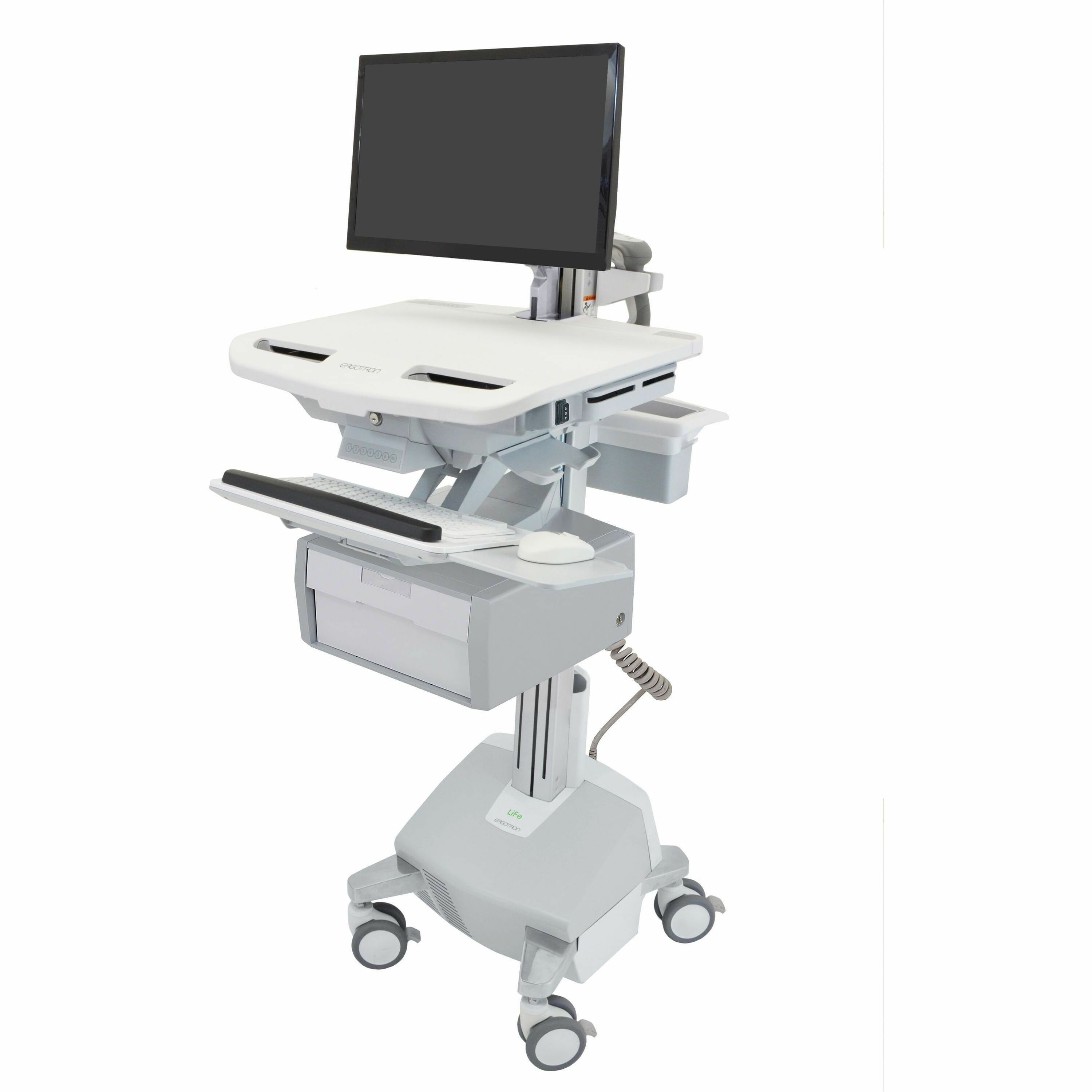 Ergotron StyleView Electric Lift Cart with LCD Arm, LiFe Powered, 1 Tall Drawer (1x1)