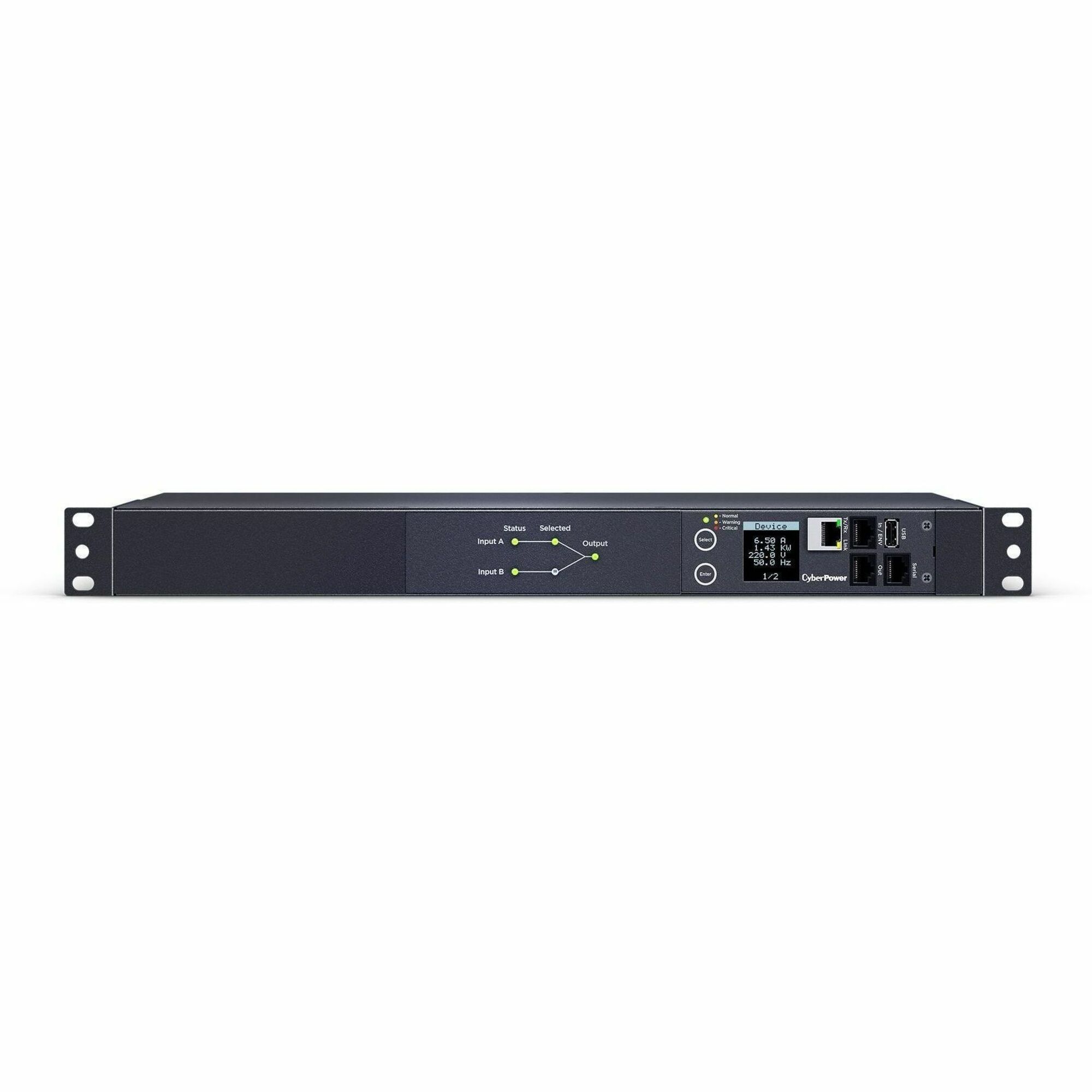 CyberPower PDU44006 Single Phase 240 - 200 VAC 20A Switched ATS PDU