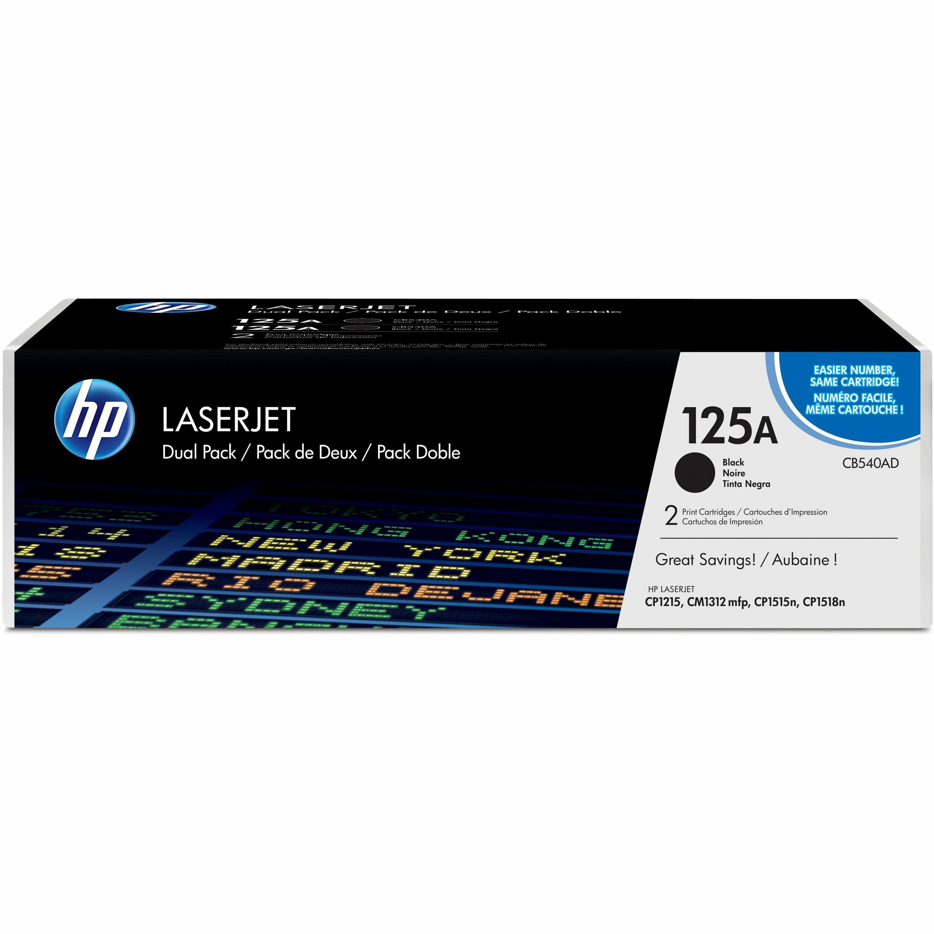 HP 125A (CB540AD) Original Toner Cartridge - Dual Pack