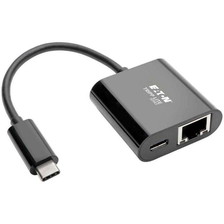 Eaton Tripp Lite Series USB-C to Gigabit Network Adapter with 60W USB-C PD Charging - Thunderbolt 3, Black