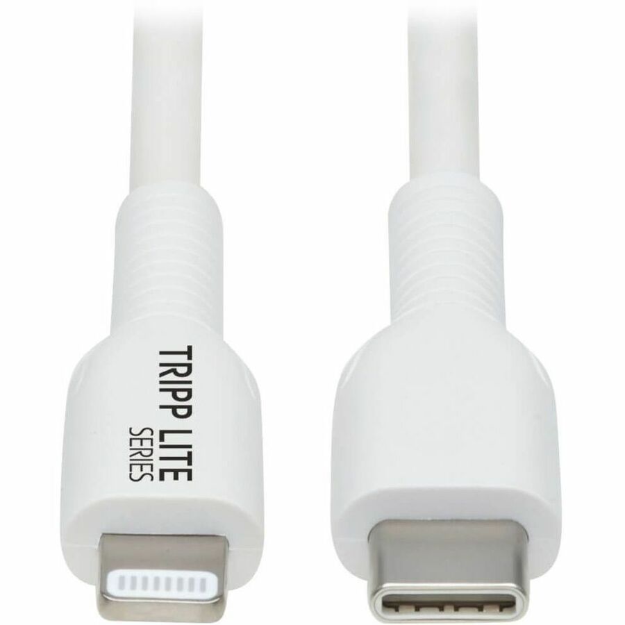 Eaton Tripp Lite Series Safe-IT USB-C to Lightning Sync/Charge Antibacterial Cable (M/M), MFi Certified, White, 2 m (6.6 ft.)