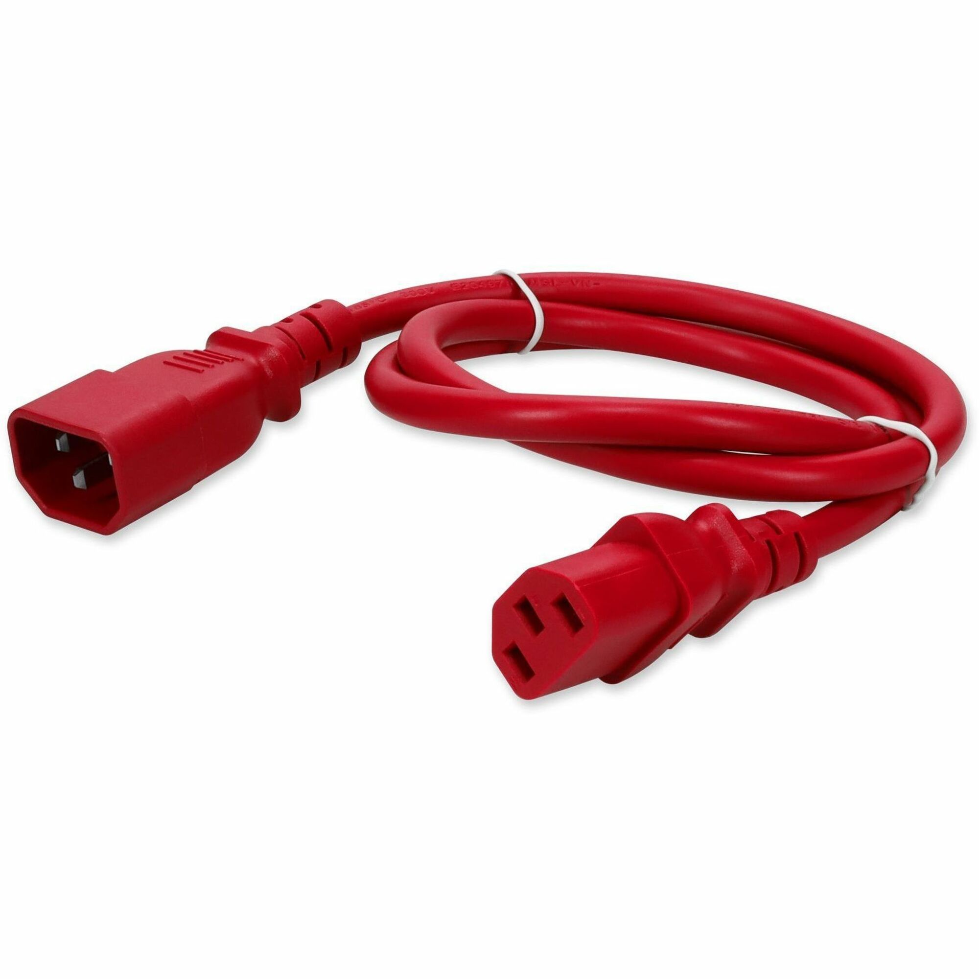 AddOn 1.5ft C13 Female to C14 Male 14AWG 100-250V at 15A Red Power Cable