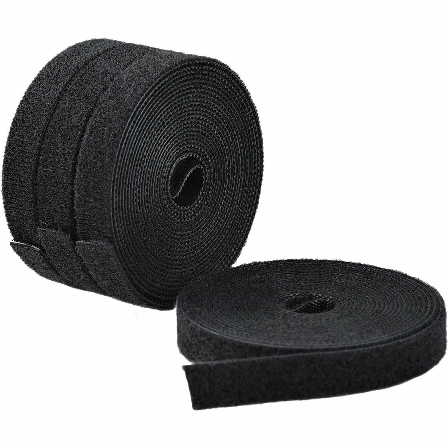 StarTech 4-pack 15ft (4.6m) Hook and Loop Roll, 0.5in Wide, Black, Cut-to-Size Reusable Cable Ties, Fastener Tape, Bulk Roll