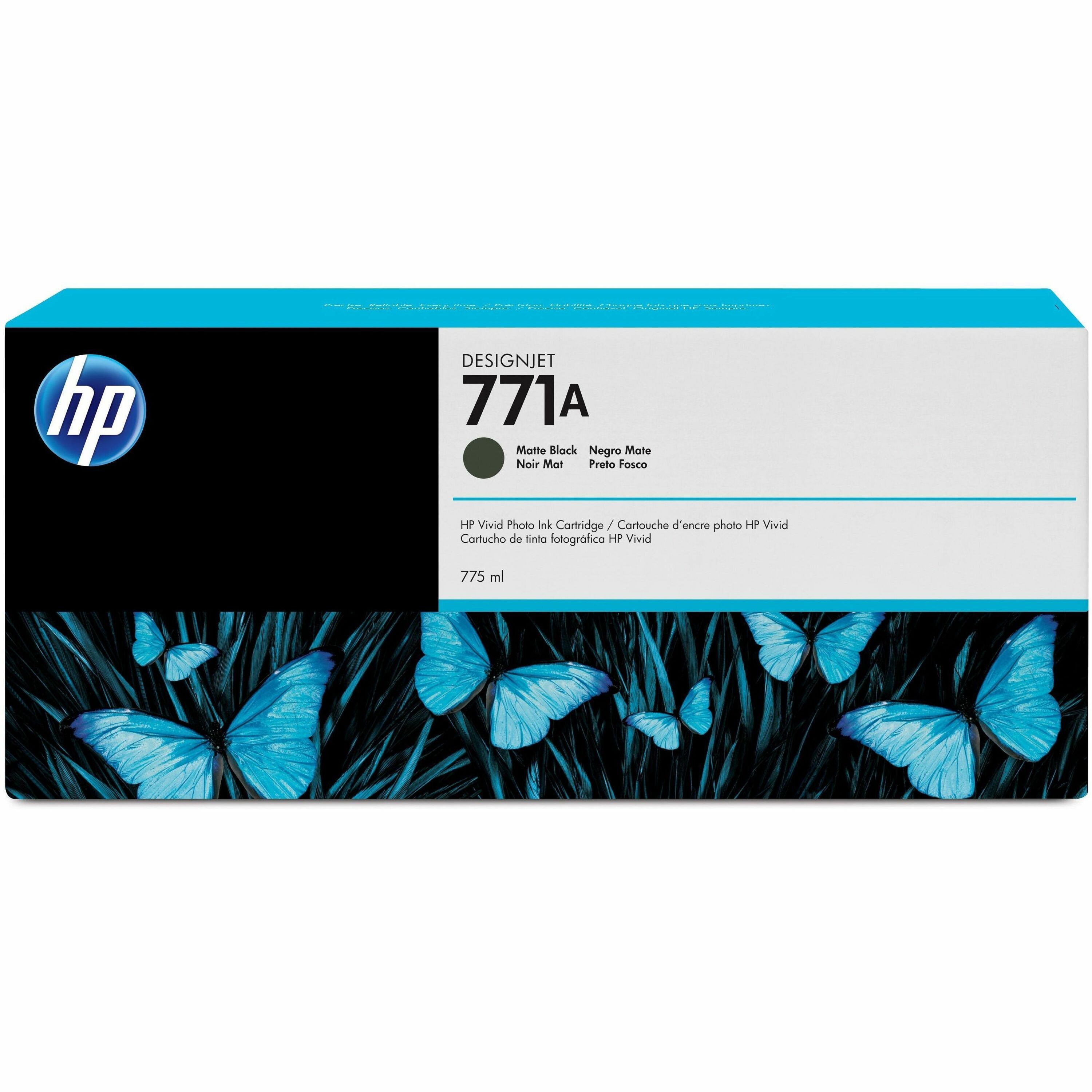 HP 771A (B6Y15A) Original Inkjet Ink Cartridge - Single Pack - Matte Black - 1 Each