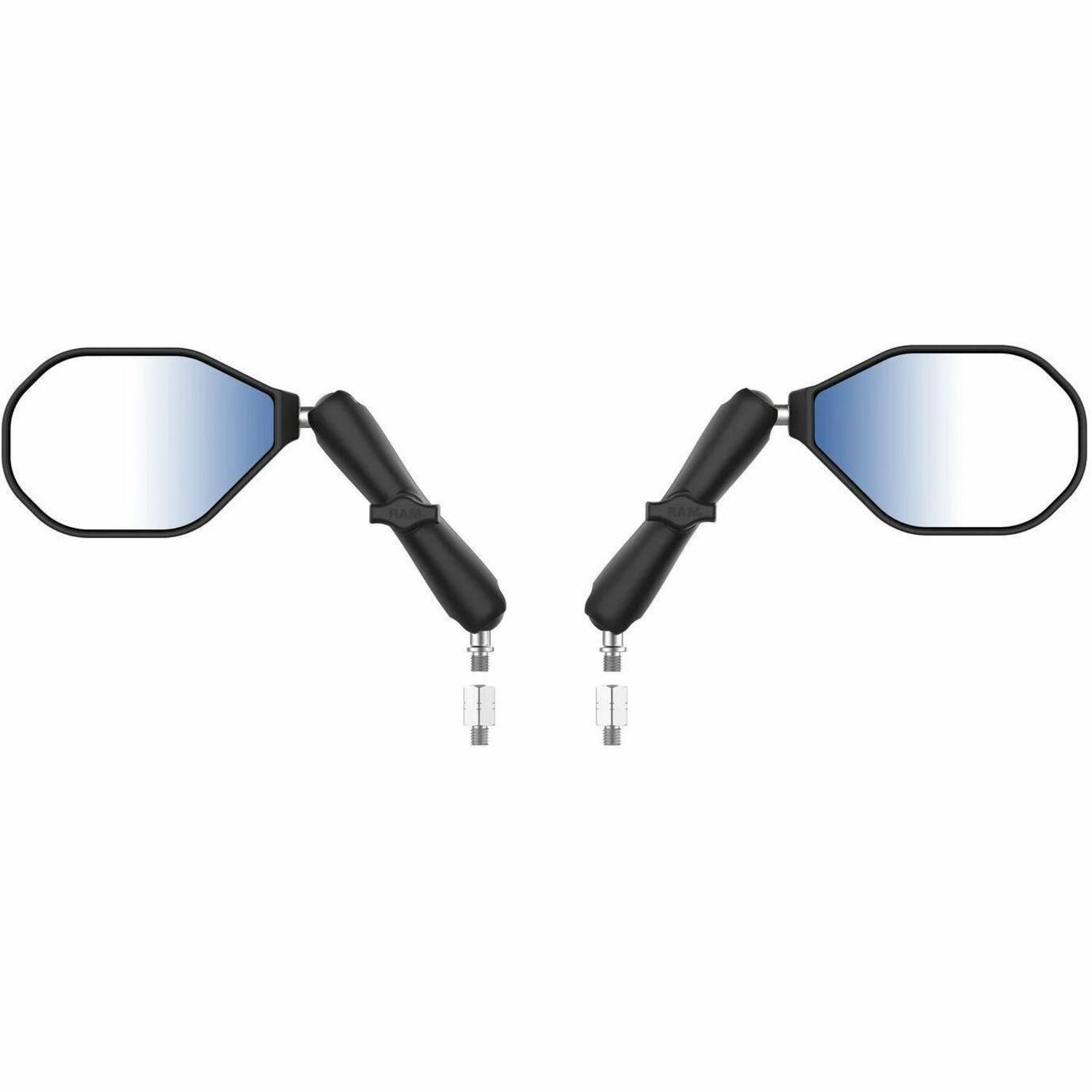RAM Mounts Tough-Mirror Kit with M10-1.25 Bases + M10-1.5 Adapters - Long Arm