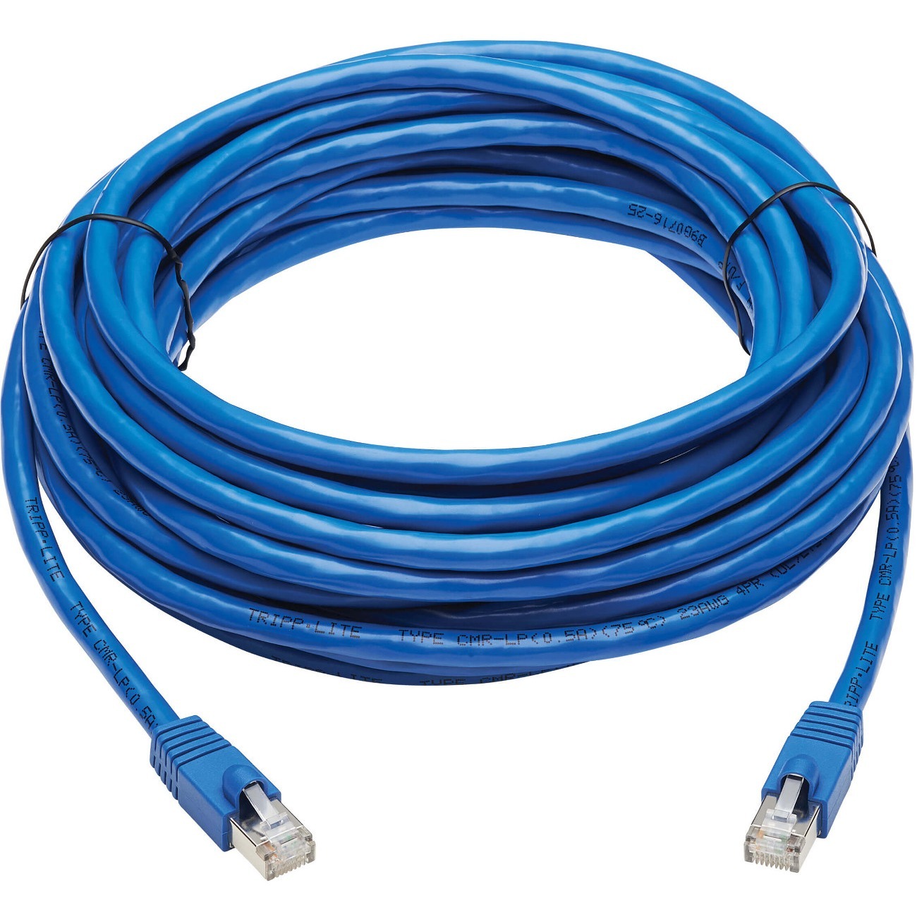 Tripp Lite by Eaton Cat6a 10G Snagless F/UTP Ethernet Cable (RJ45 M/M) PoE CMR-LP Blue 30 ft. (9.14 m)