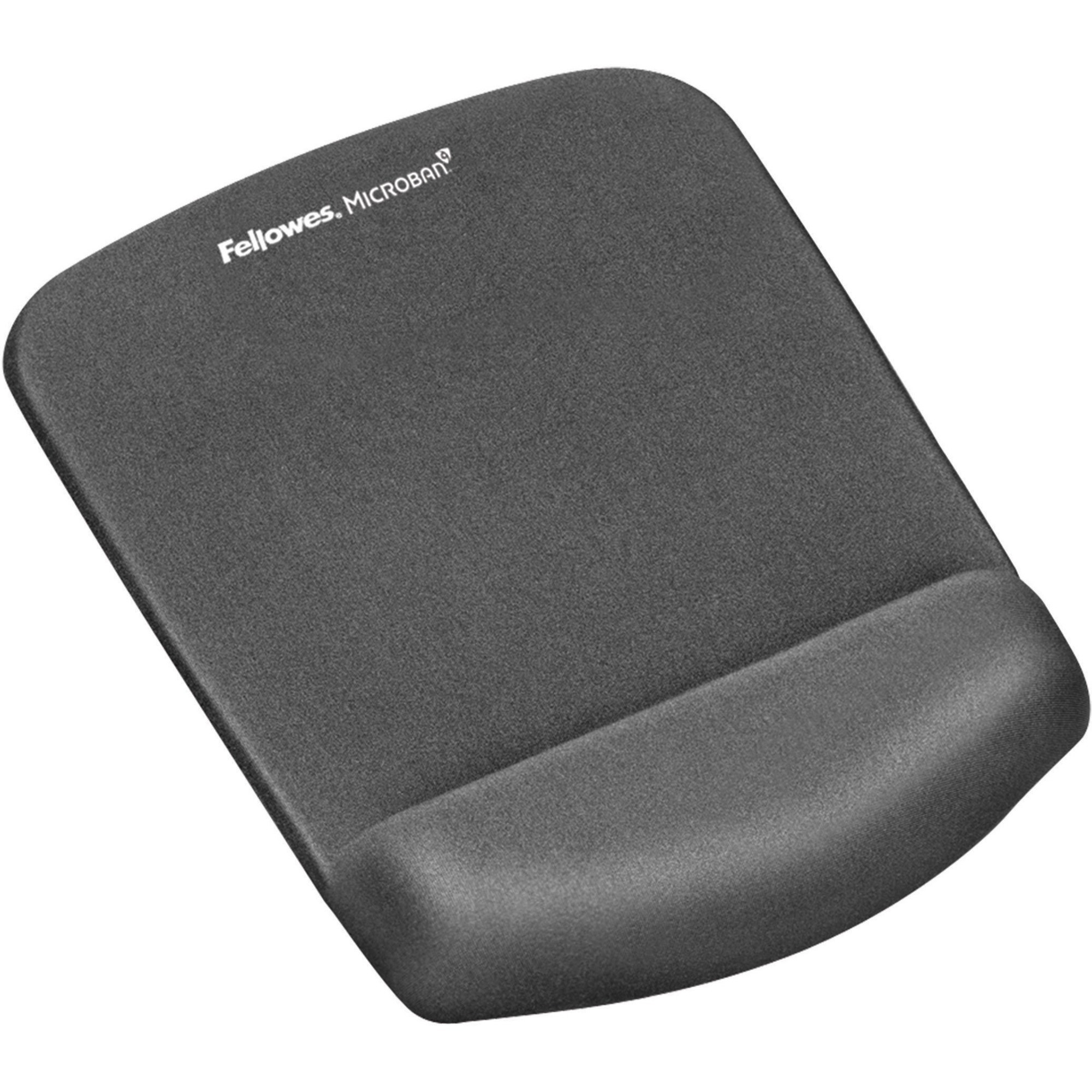 Fellowes&reg; PlushTouch™ Foam Mouse Pad Wrist Support with MICROBAN&reg; - Graphite (9252201)