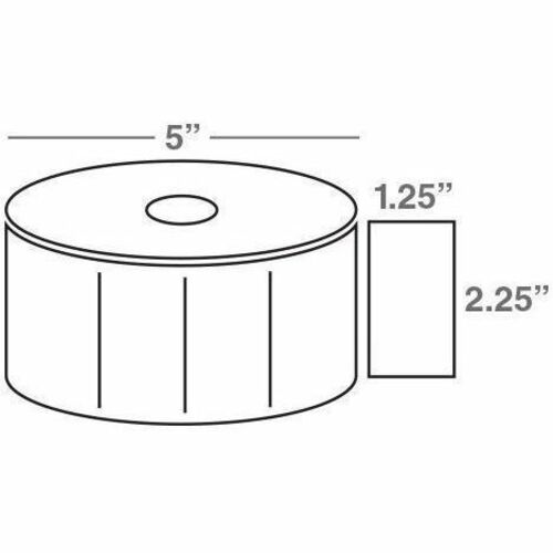 Wasp 2.25" x 1.25" TT labels, 12 rolls, 1900 per roll, 5" OD