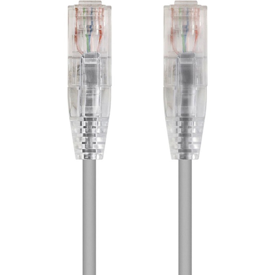 Monoprice SlimRun Cat6 28AWG UTP Ethernet Network Cable, 1ft Gray