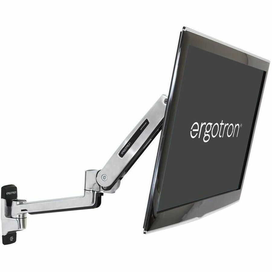 Ergotron Mounting Arm for Display Screen, Digital Signage Display, LCD Display, Monitor, All-in-One Computer, TV - Polished Aluminum